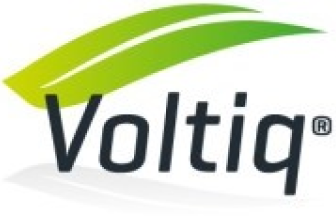 Voltiq company logo with a stylized green leaf above the text.