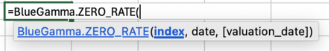 retrieve zero-coupon rates through both the API and the Excel Add-In